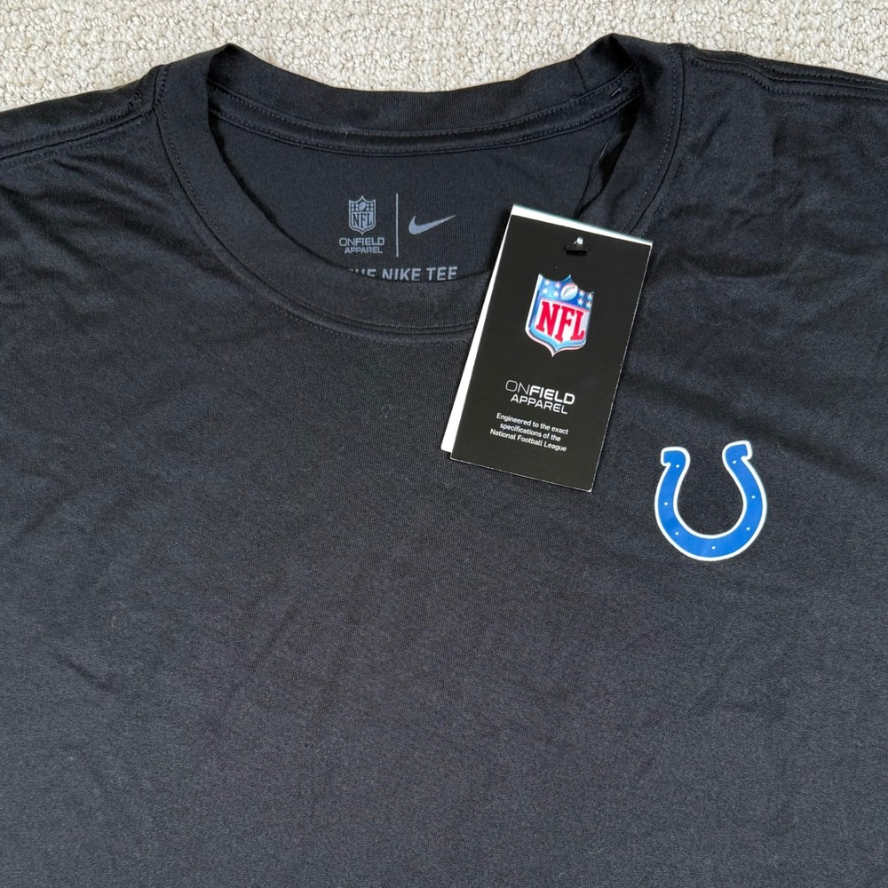 NEW Nike Dri-Fit Mens XL Indianapolis Colts Black Short Sleeve Training Shirt